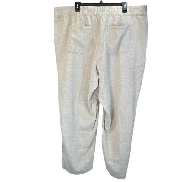 Old Navy XXL Natural Linen Blend Straight High Rise Pockets Pants NEW Summer - Picture 2 of 8